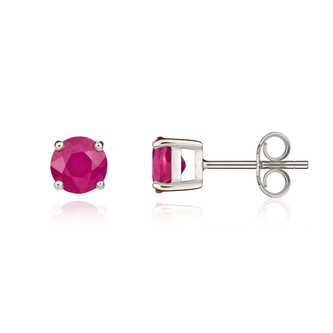 9CT Gold Round Ruby Claw Stud Earrings (5mm) - Robert Anthony Jewellers, Edinburgh