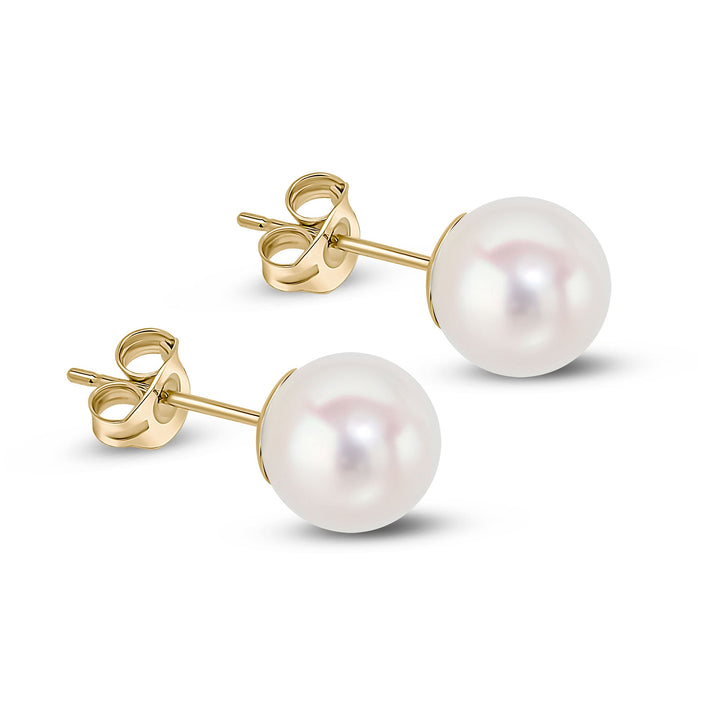 18ct Yellow Gold Akoya Pearl Stud Earrings - Robert Anthony Jewellers, Edinburgh