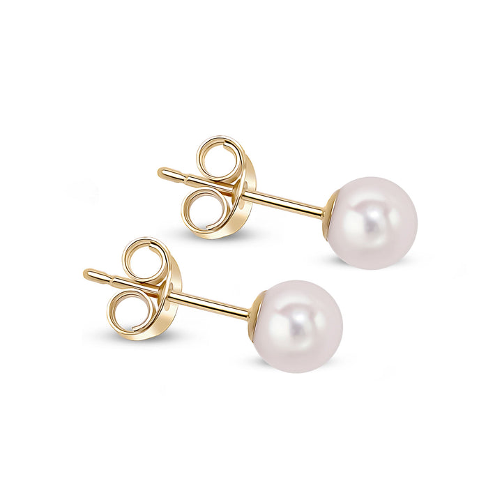 9ct Yellow Gold Akoya Pearl Stud Earrings - Robert Anthony Jewellers, Edinburgh