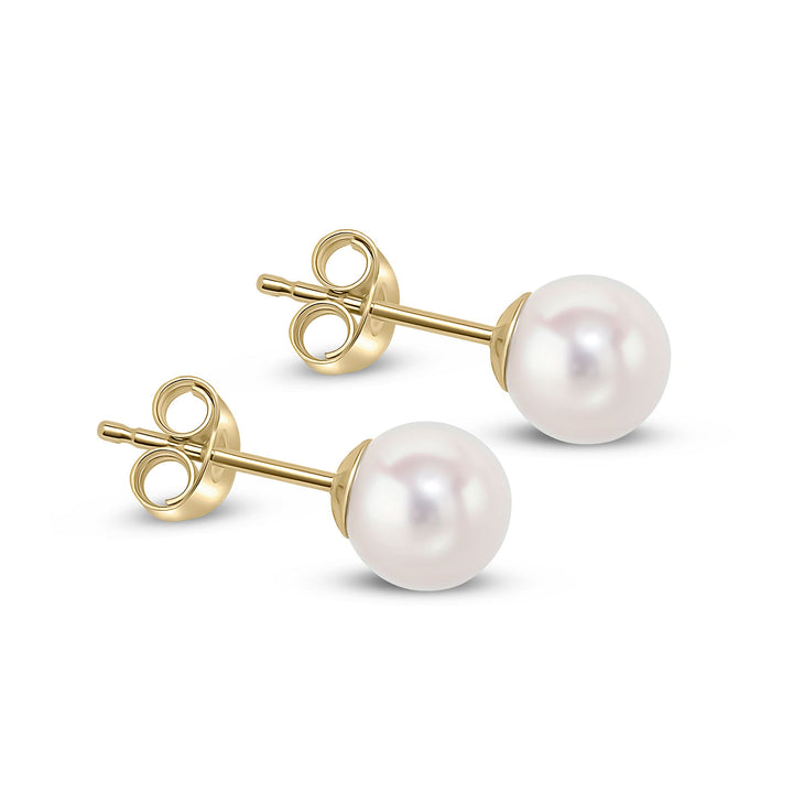 18ct Yellow Gold Akoya Pearl Stud Earrings - Robert Anthony Jewellers, Edinburgh