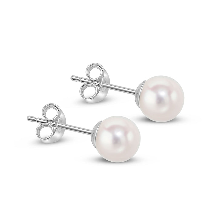 18ct White Gold Akoya Pearl Stud Earrings - Robert Anthony Jewellers, Edinburgh