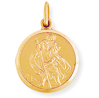 9ct. Gold Round St. Christopher Medallion