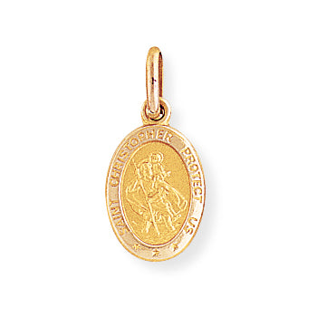 9ct. Yellow Gold Oval St. Christopher Medallion — Various Sizes - Robert Anthony Jewellers, Edinburgh