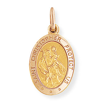 9ct. Yellow Gold Oval St. Christopher Medallion — Various Sizes - Robert Anthony Jewellers, Edinburgh
