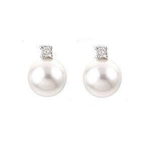 Pearl & Diamond Studs - Robert Anthony Jewellers, Edinburgh