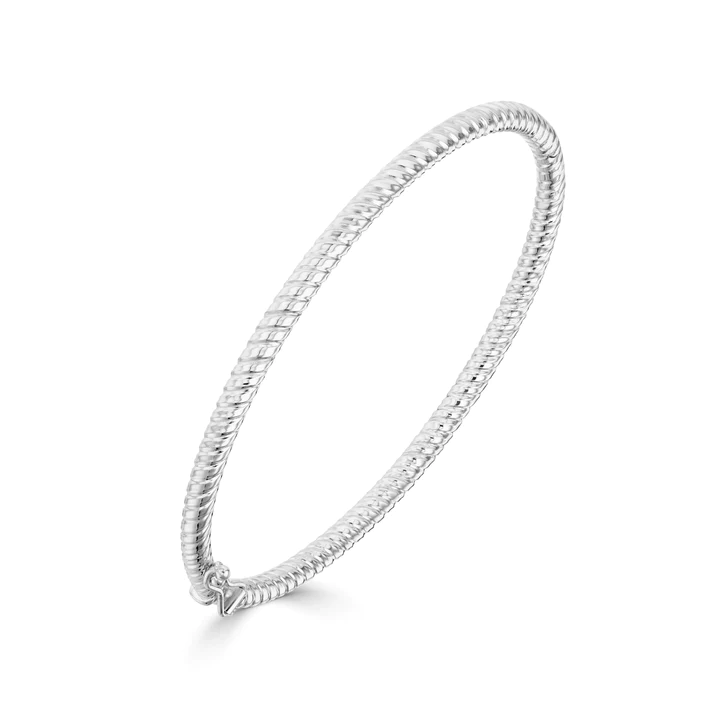 9CT Gold Round Twist Solid Bangle - Robert Anthony Jewellers, Edinburgh