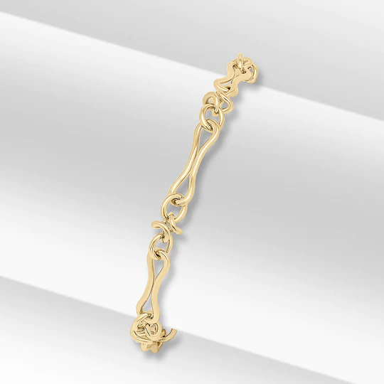 9CT Yellow Gold Handmade 4.3mm Pinch Bar Knot Chain