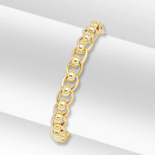 9CT Yellow Gold Handmade 6.8mm Rollerball Chain - Robert Anthony Jewellers, Edinburgh