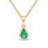 9CT Gold Pear Shaped Emerald Rubover Pendant (6x4mm) - Robert Anthony Jewellers, Edinburgh