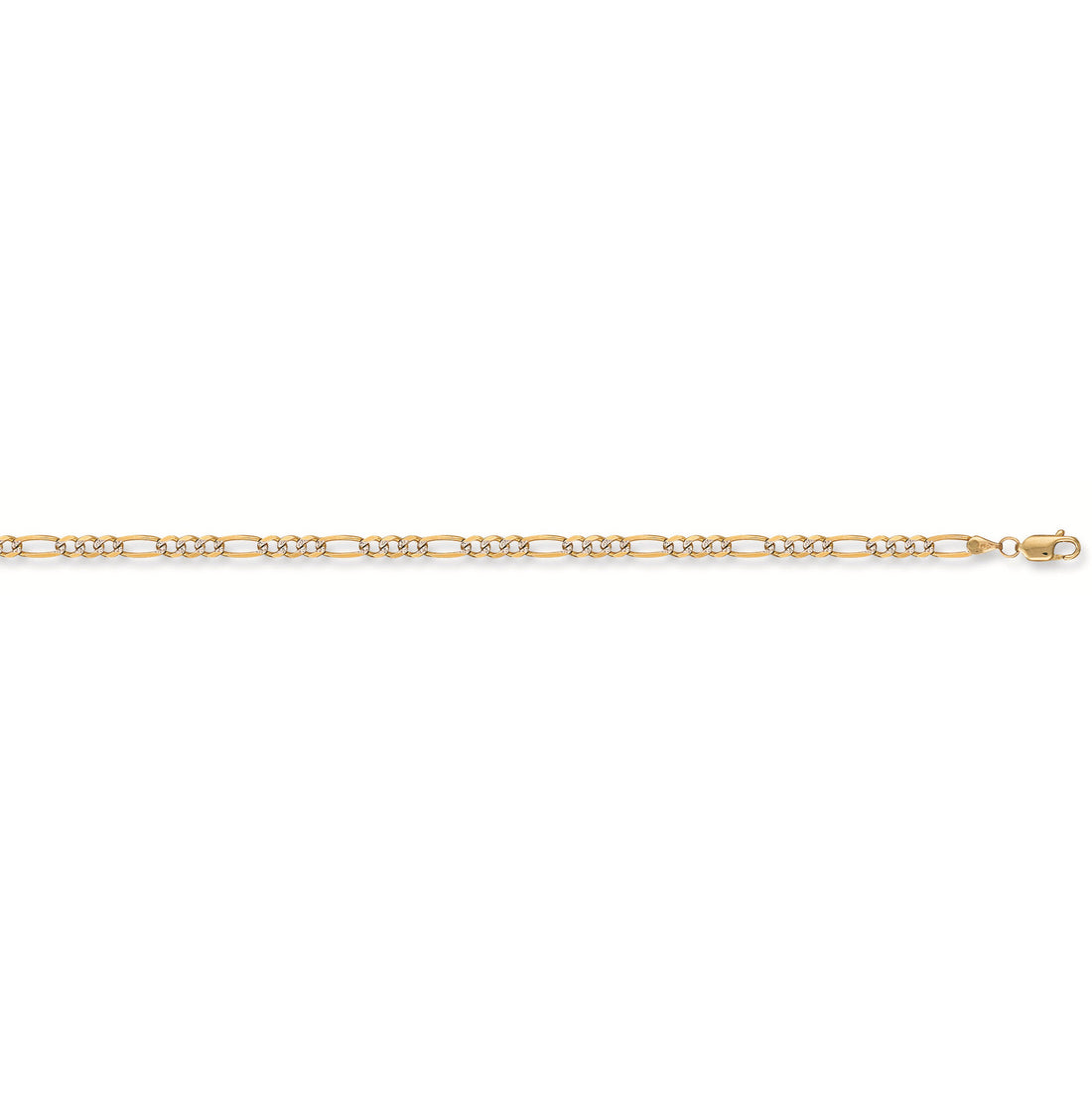 9ct Gold Rhodium Plated Figaro Anklet - Robert Anthony Jewellers, Edinburgh