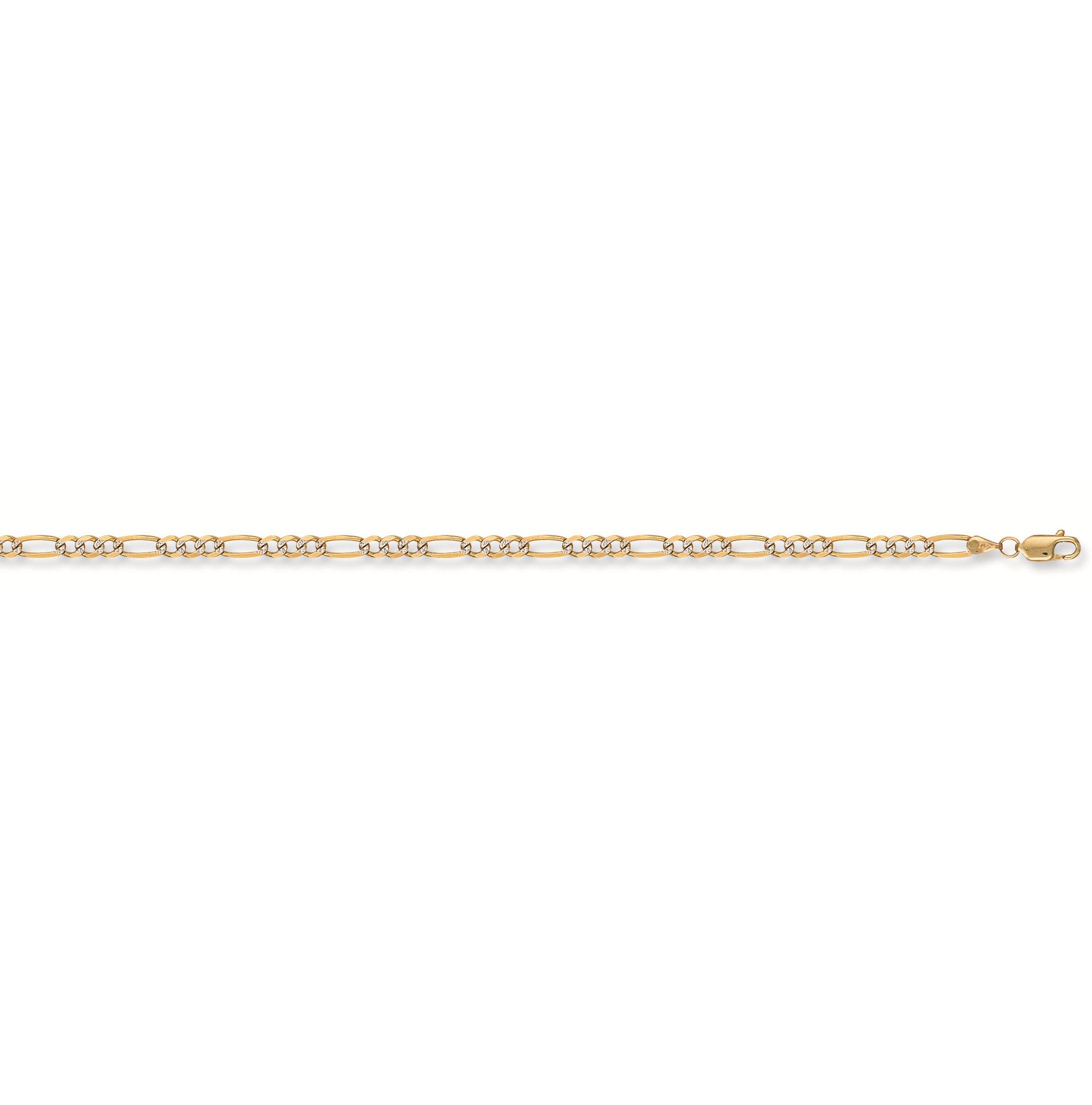 9ct Gold Rhodium Plated Figaro Anklet - Robert Anthony Jewellers, Edinburgh