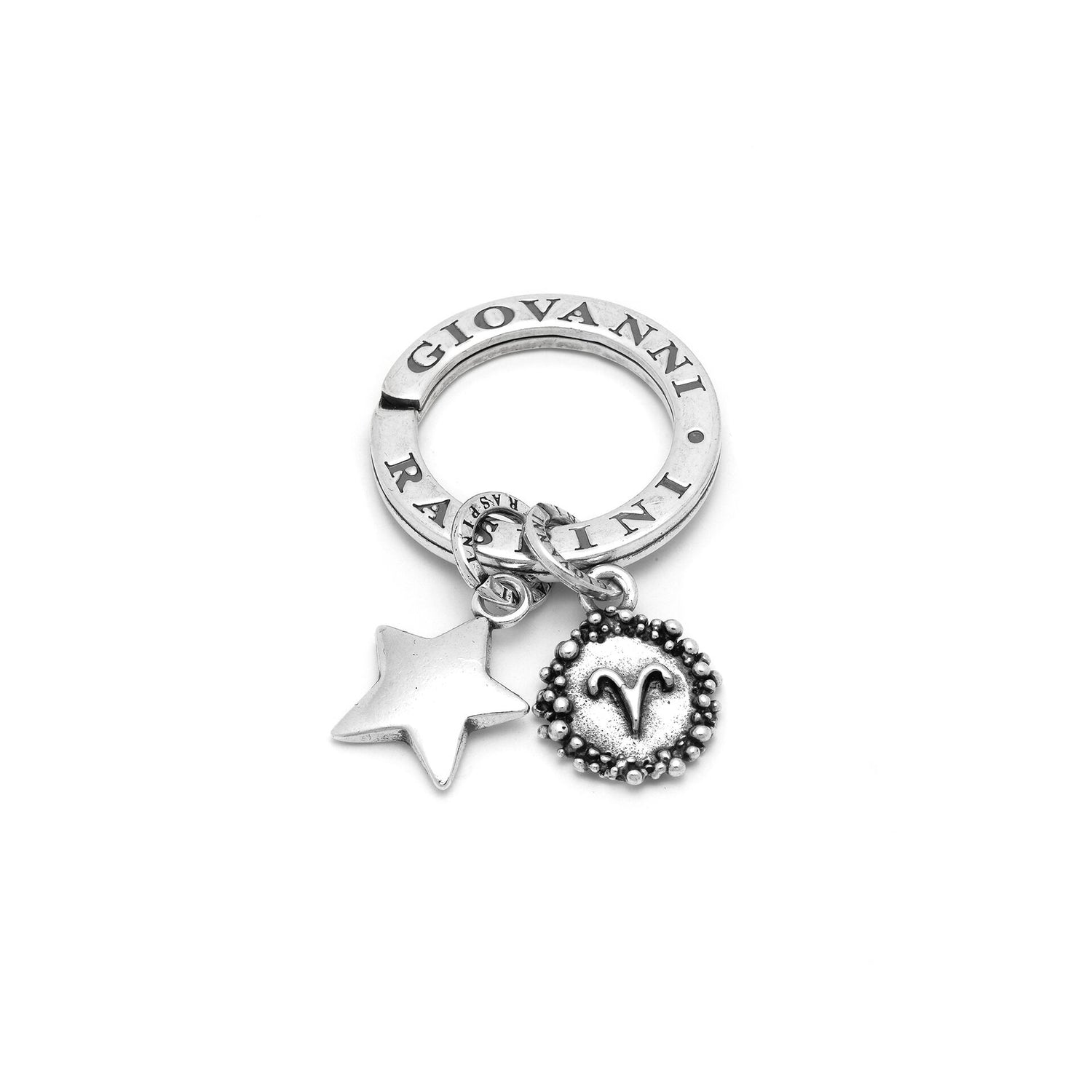 Giovanni Raspini Silver Horoscope Zodiac Sign Key Ring - Robert Anthony Jewellers, Edinburgh