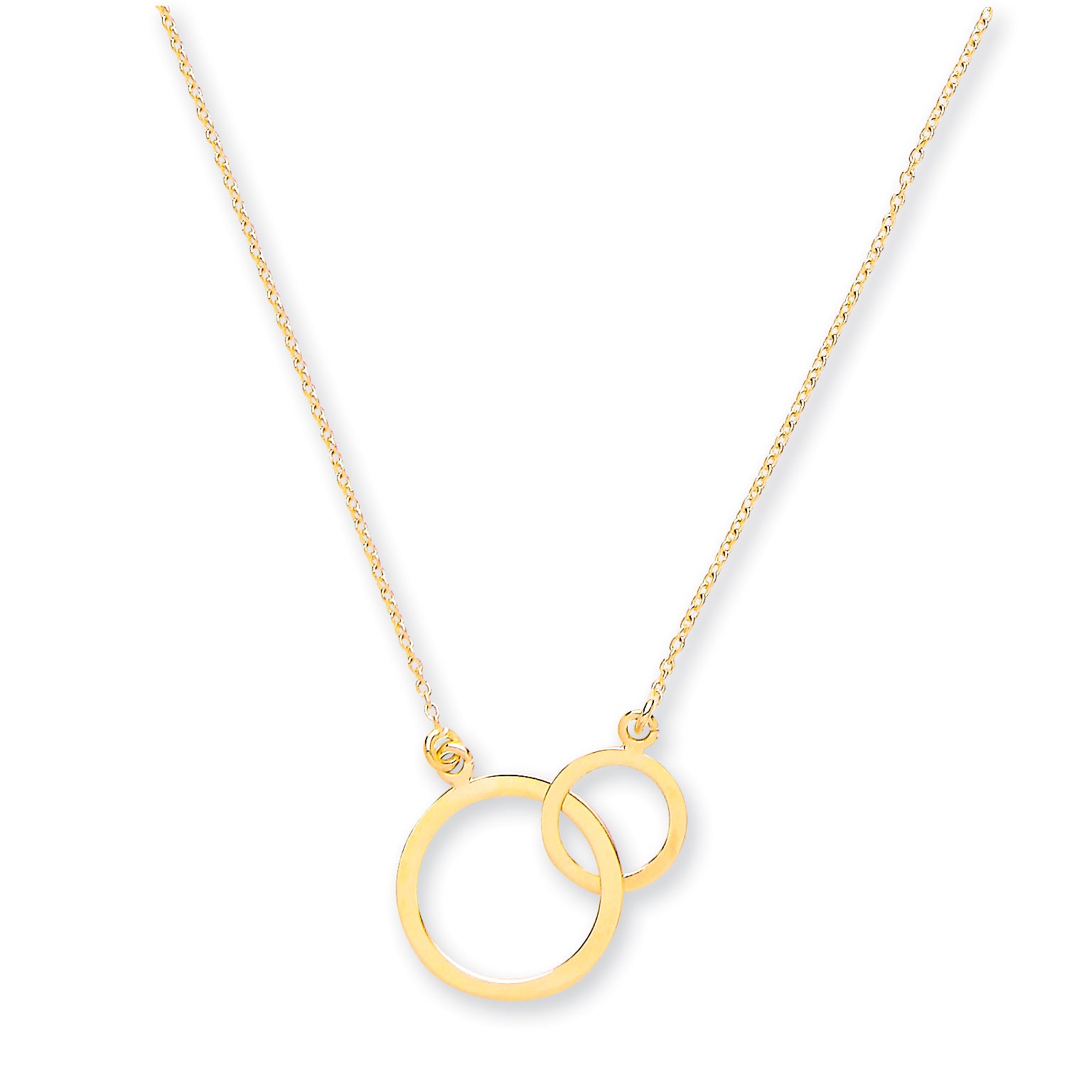9ct Gold Rolo Chain Two Circles with Chain