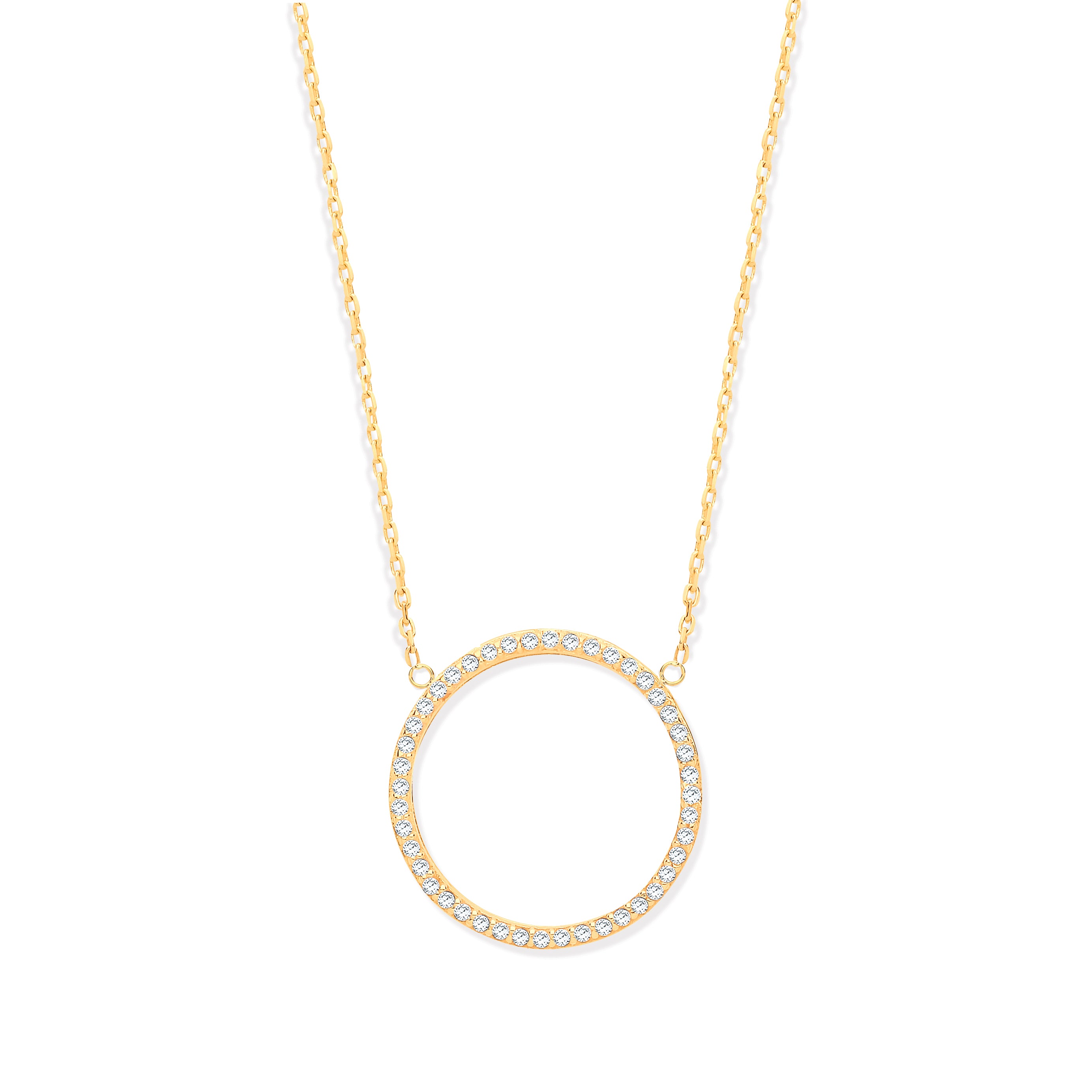 9ct Gold Circle of Life CZ Pendant with Chain