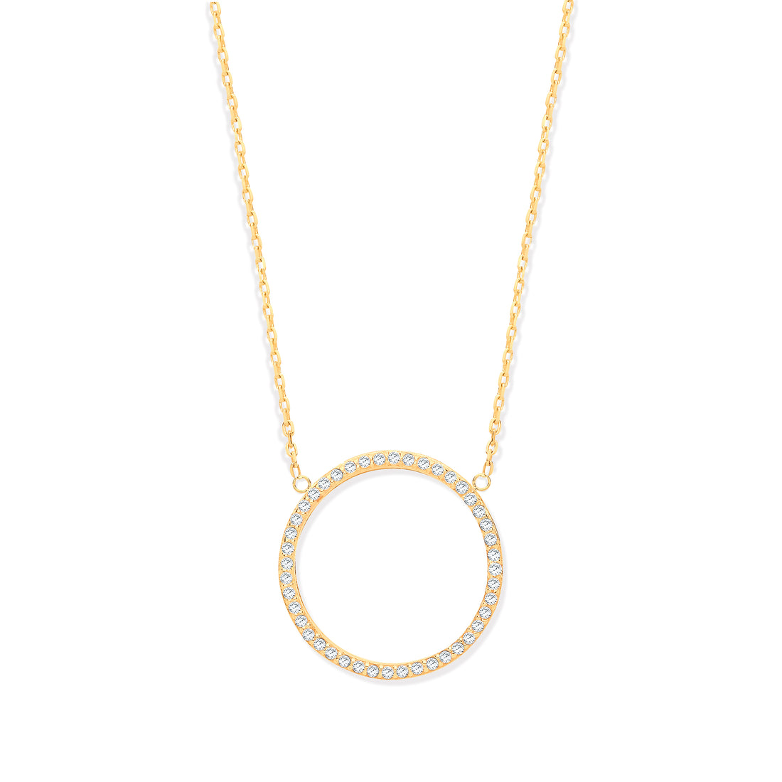 9ct Gold Circle of Life CZ Pendant with Chain - Robert Anthony Jewellers, Edinburgh