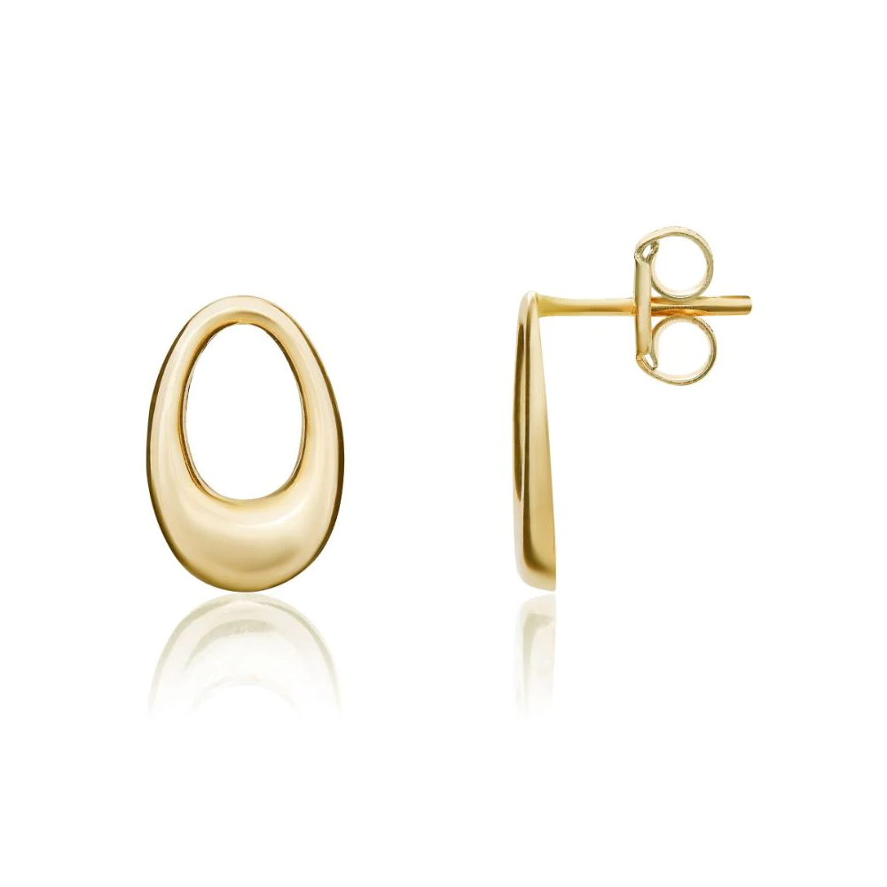 9CT White Gold Open Oval Stud Earrings (11x7mm) - Robert Anthony Jewellers, Edinburgh