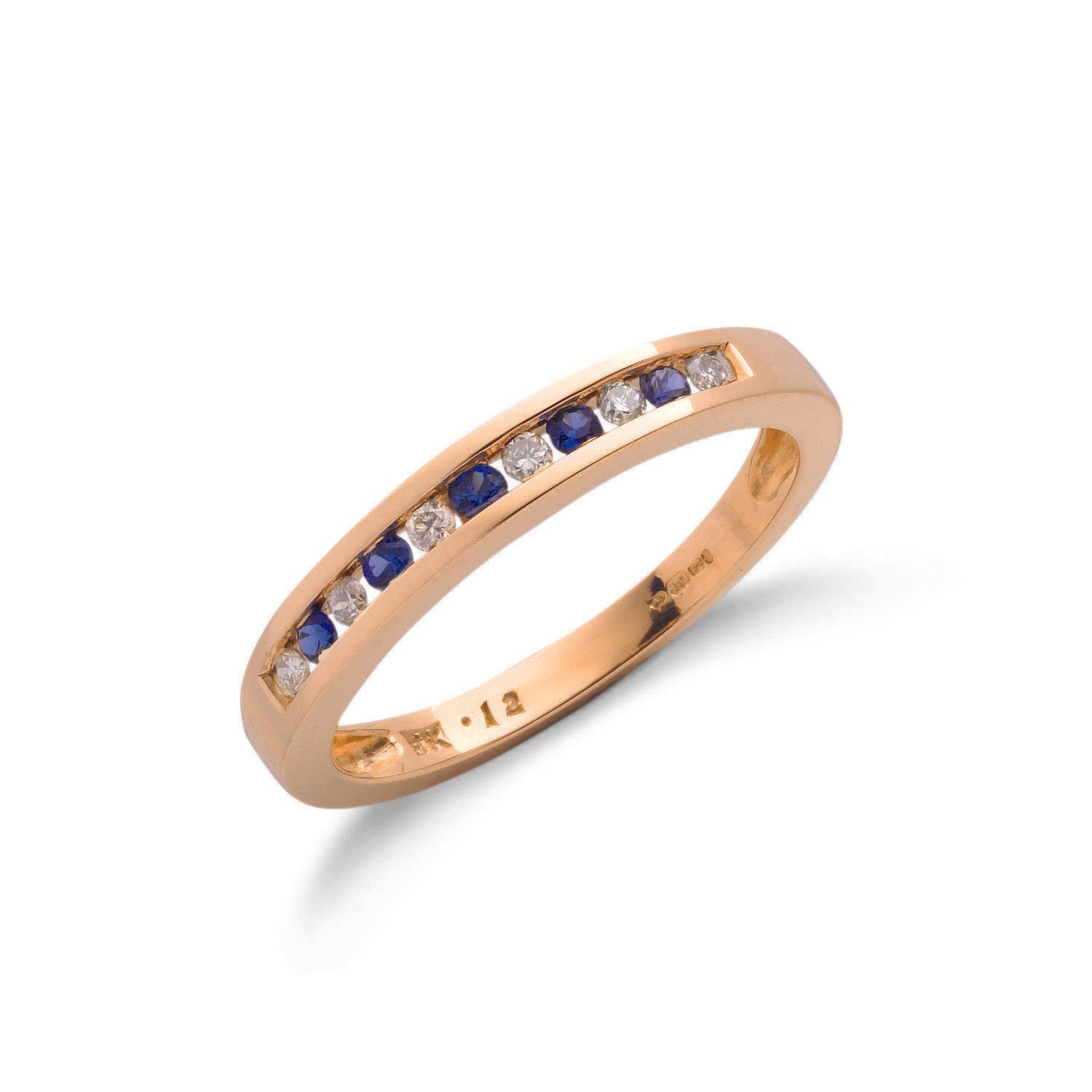 9ct Gold Sapphire and Diamond Eternity Ring - Robert Anthony Jewellers, Edinburgh