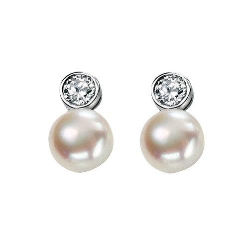 Pearl &amp; Cz Earrings