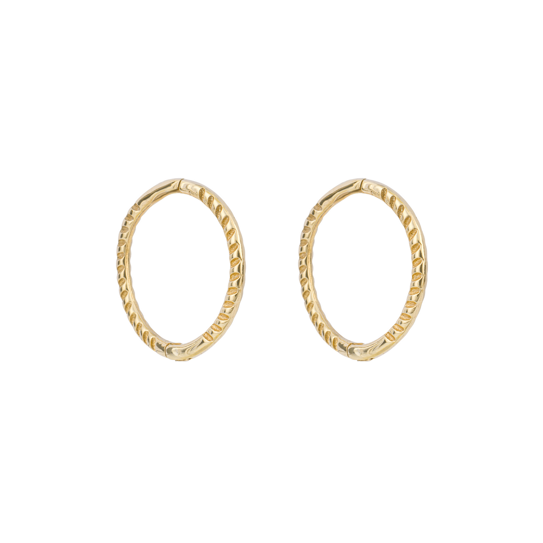 Rope Effect Hoop Earrings in 9ct Yellow Gold - Robert Anthony Jewellers, Edinburgh