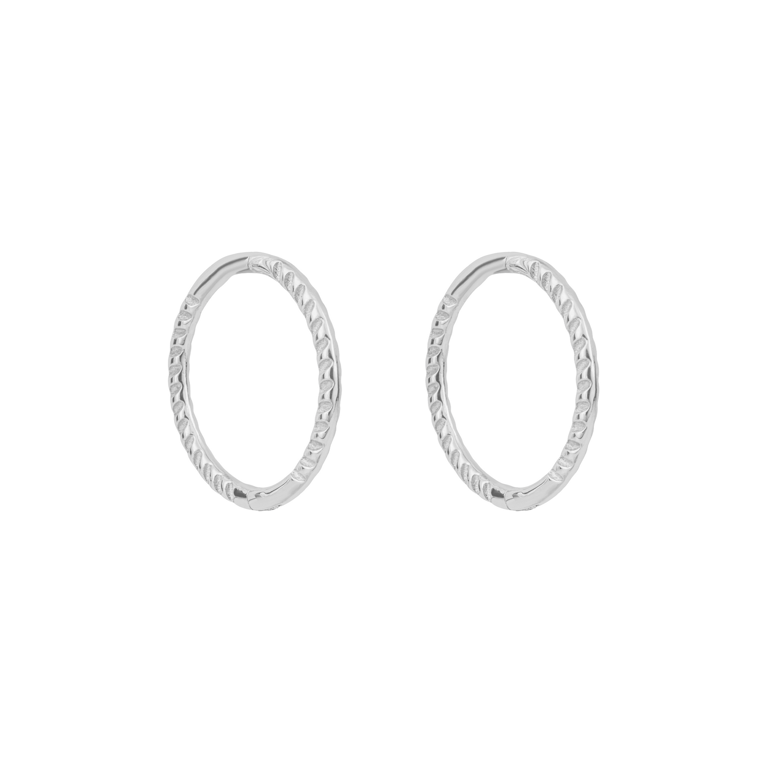 Rope Effect Hoop Earrings in 9ct White Gold - Robert Anthony Jewellers, Edinburgh