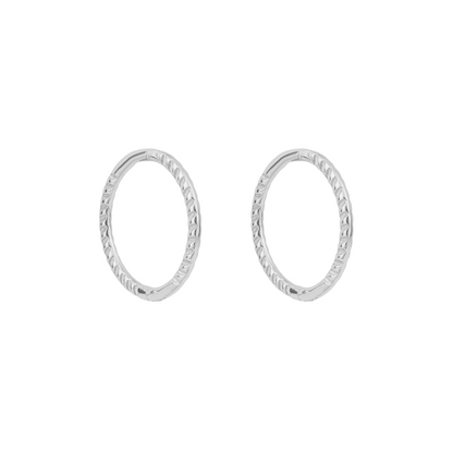 Rope Effect Hoop Earrings in 9ct White Gold - Robert Anthony Jewellers, Edinburgh