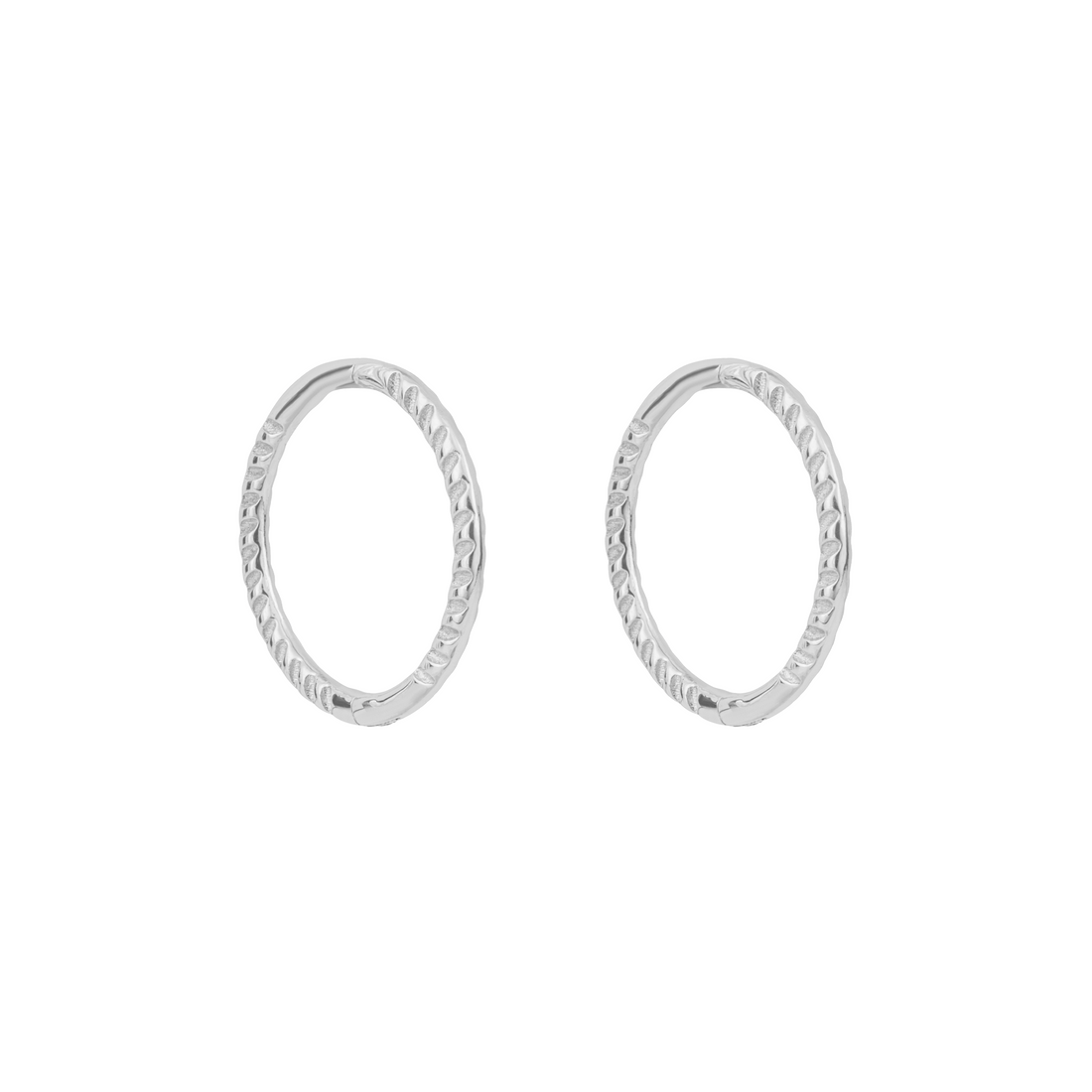 Rope Effect Hoop Earrings in 9ct White Gold - Robert Anthony Jewellers, Edinburgh