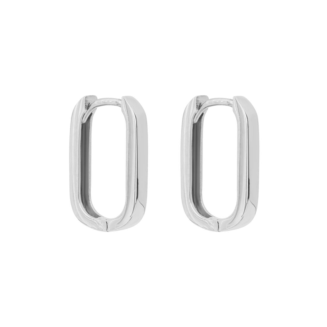 U Shape Hoop Earrings in 9ct White Gold - Robert Anthony Jewellers, Edinburgh