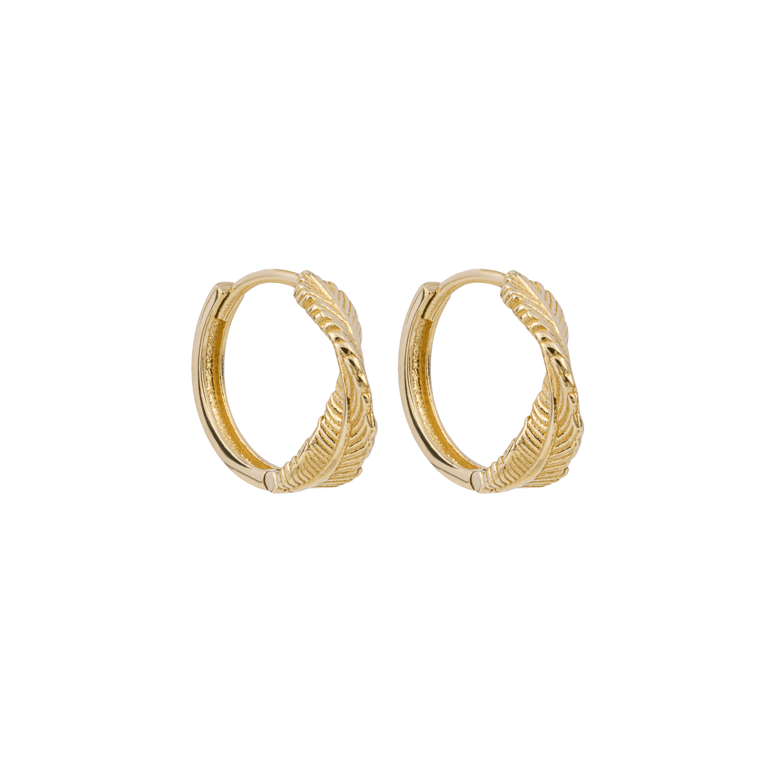 Leaf Twist Hoop Earrings in 9ct Yellow Gold - Robert Anthony Jewellers, Edinburgh