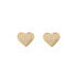 Pave Diamond Heart Stud Earrings in 9ct Yellow Gold - Robert Anthony Jewellers, Edinburgh