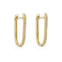 Elongated U Shape Pave Diamond Hoop Earrings in 9ct Yellow Gold - Robert Anthony Jewellers, Edinburgh