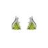 Trillion Peridot Stud Earrings with White Topaz in 9ct White Gold - Robert Anthony Jewellers, Edinburgh