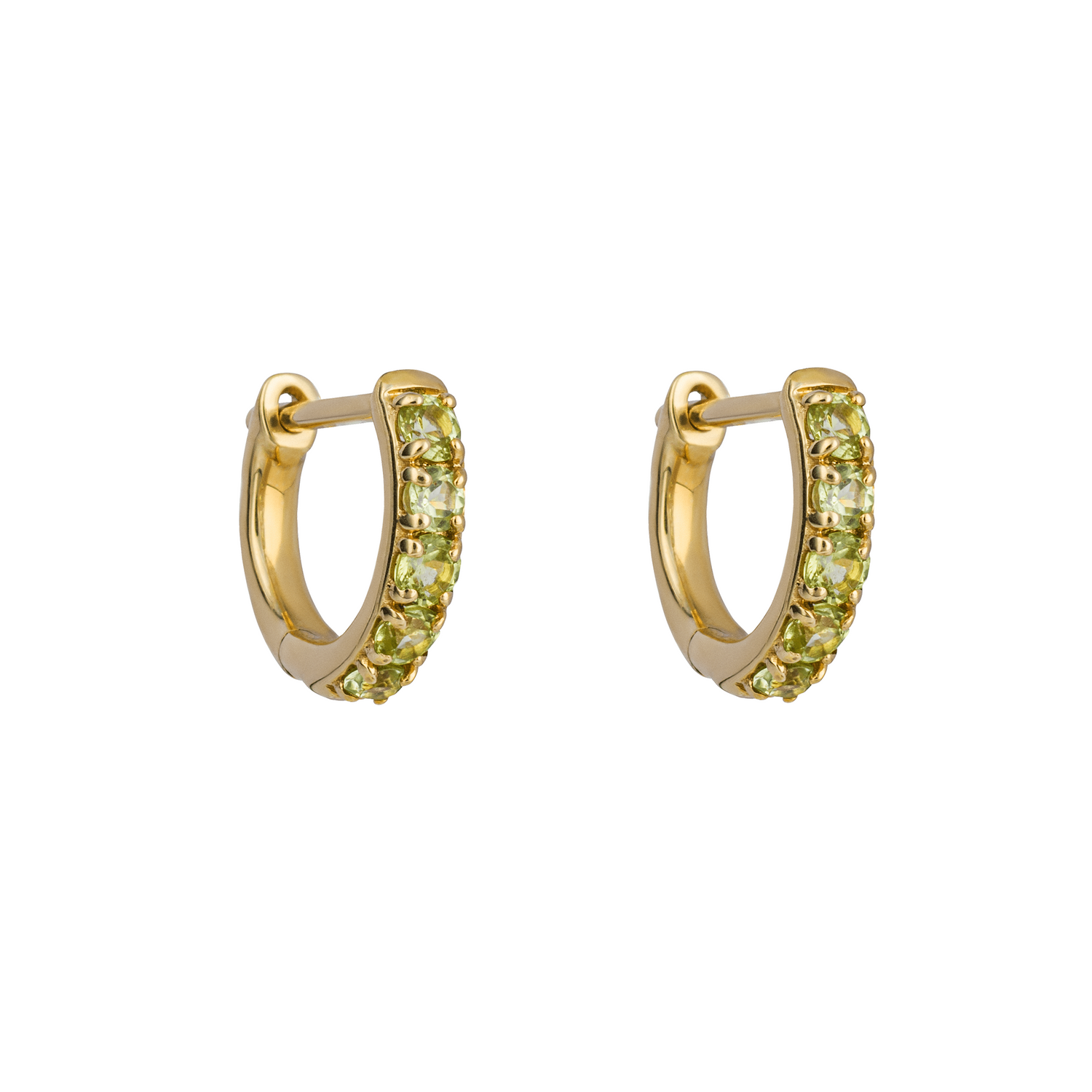 Peridot Hoop Earrings in 9ct Yellow Gold - Robert Anthony Jewellers, Edinburgh