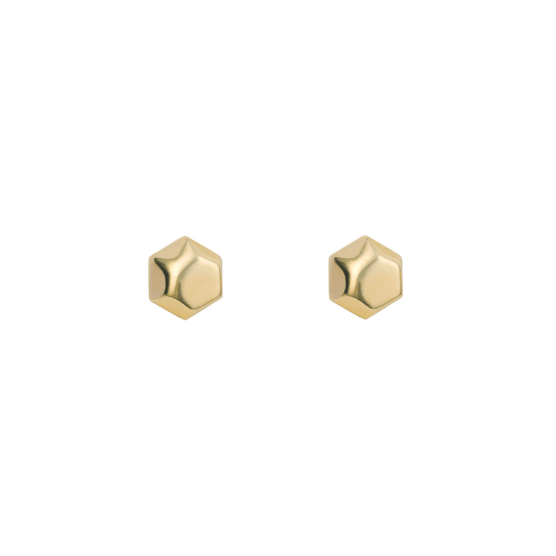 Hexagon Stud Earrings in 9ct Yellow Gold - Robert Anthony Jewellers, Edinburgh