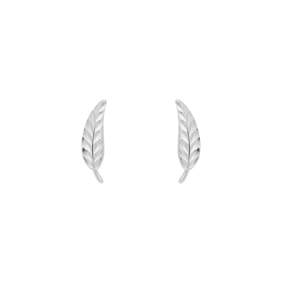 Feather Stud Earrings in 9ct White Gold - Robert Anthony Jewellers, Edinburgh