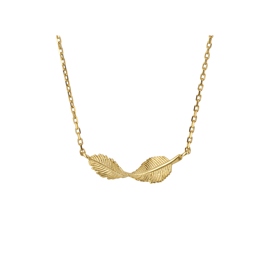 Twist Leaf Necklace in 9ct Yellow Gold - Robert Anthony Jewellers, Edinburgh