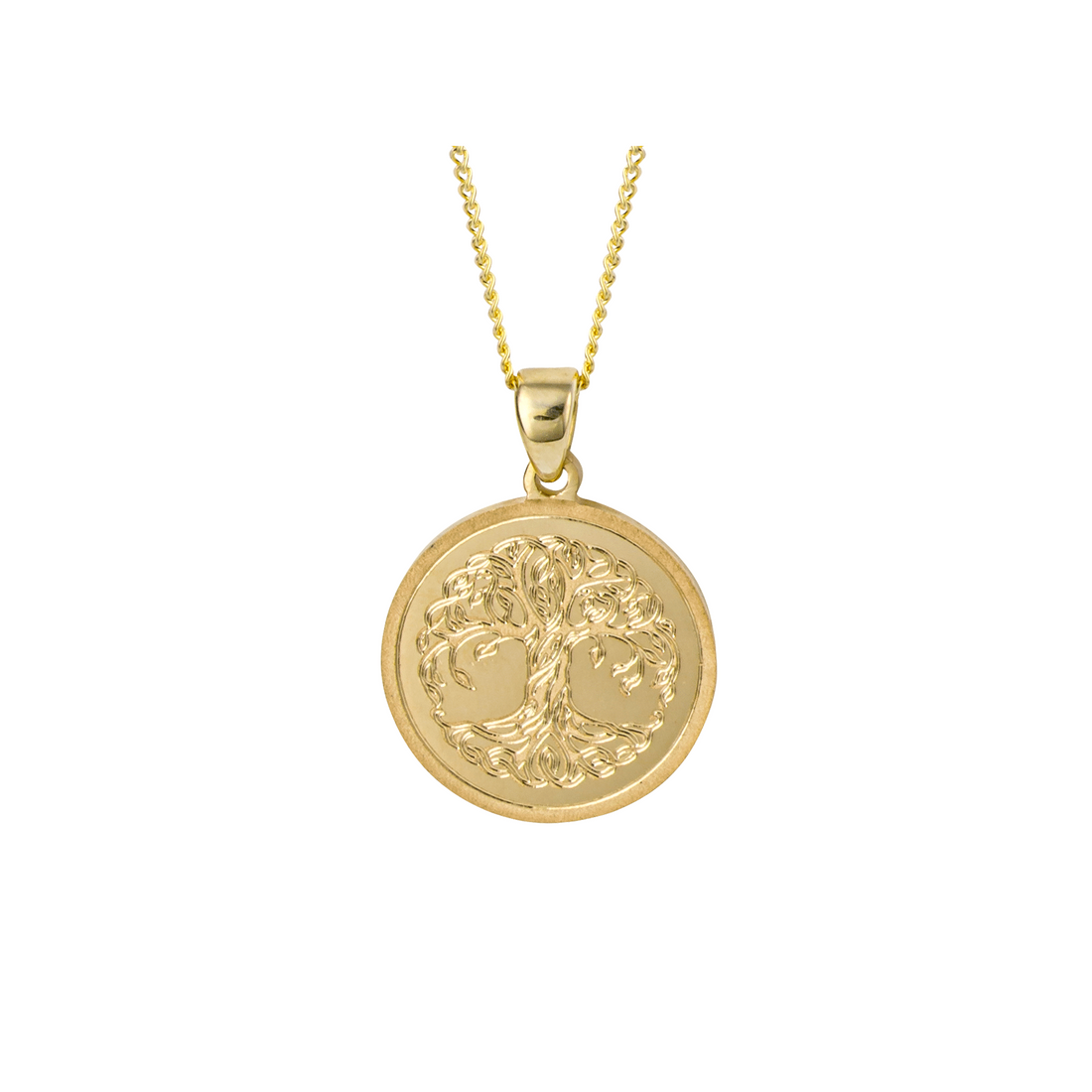 Engraved Tree of Life Pendant in 9ct Yellow Gold - Robert Anthony Jewellers, Edinburgh