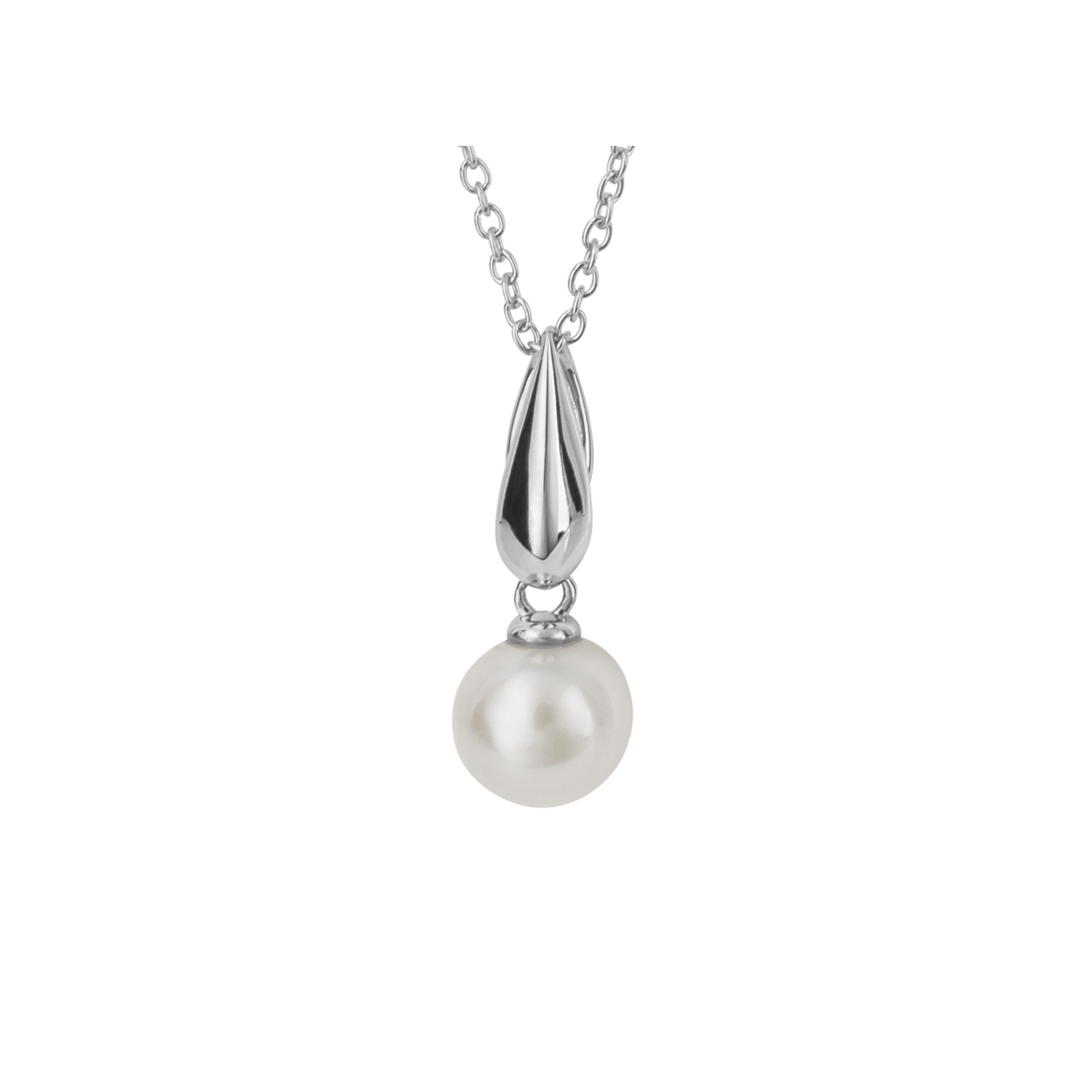 Knife Edge Bale Pearl Pendant in 9ct White Gold - Robert Anthony Jewellers, Edinburgh