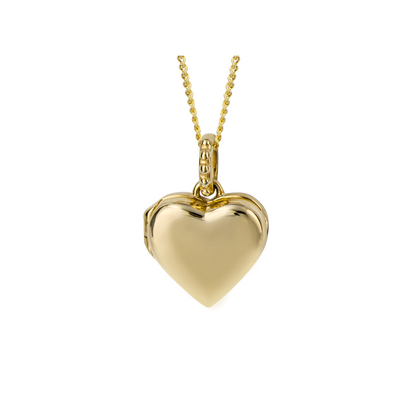 Stippled Bale Heart Locket in 9ct Yellow Gold - Robert Anthony Jewellers, Edinburgh