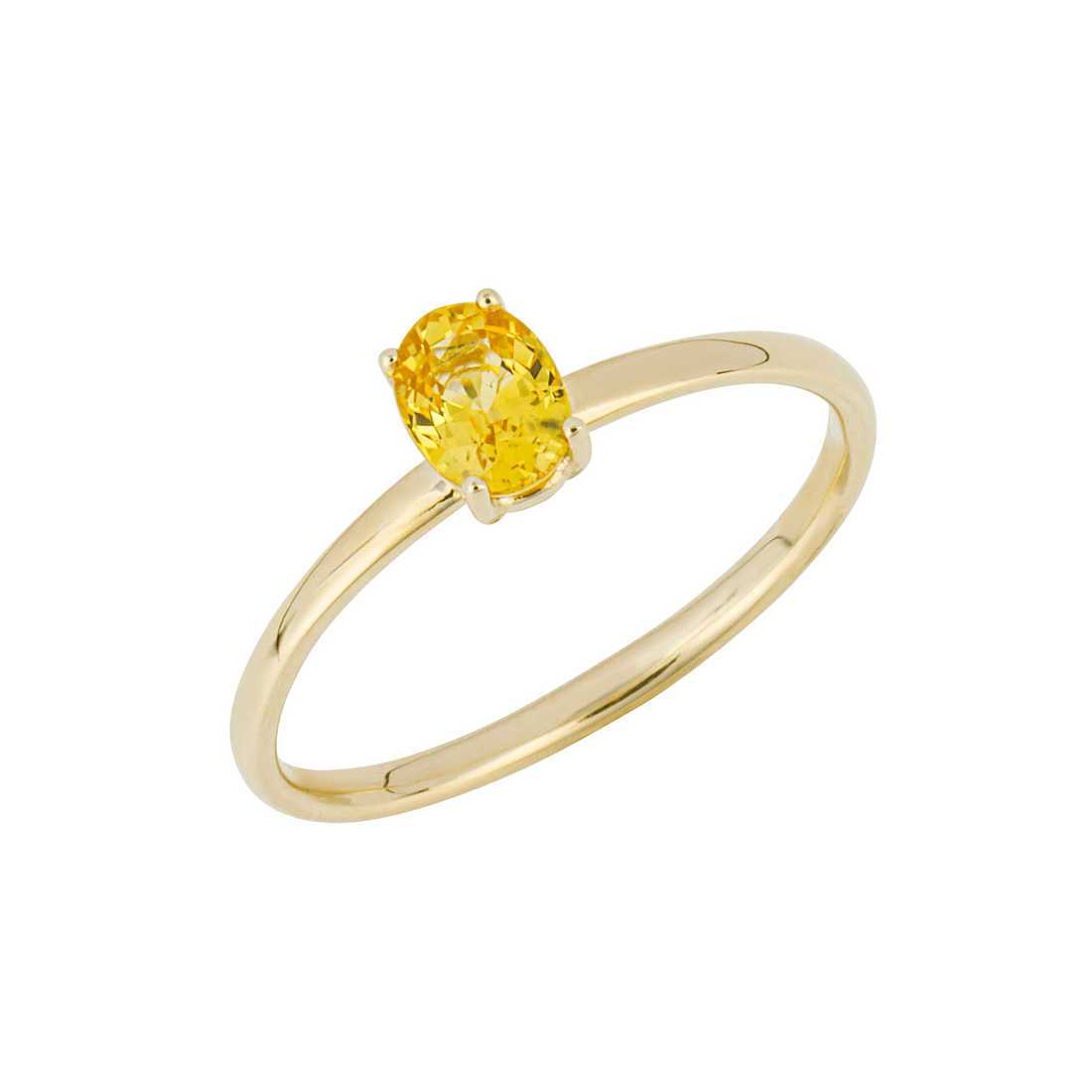 Oval Cut Yellow Sapphire Ring in 9ct Yellow Gold - Robert Anthony Jewellers, Edinburgh