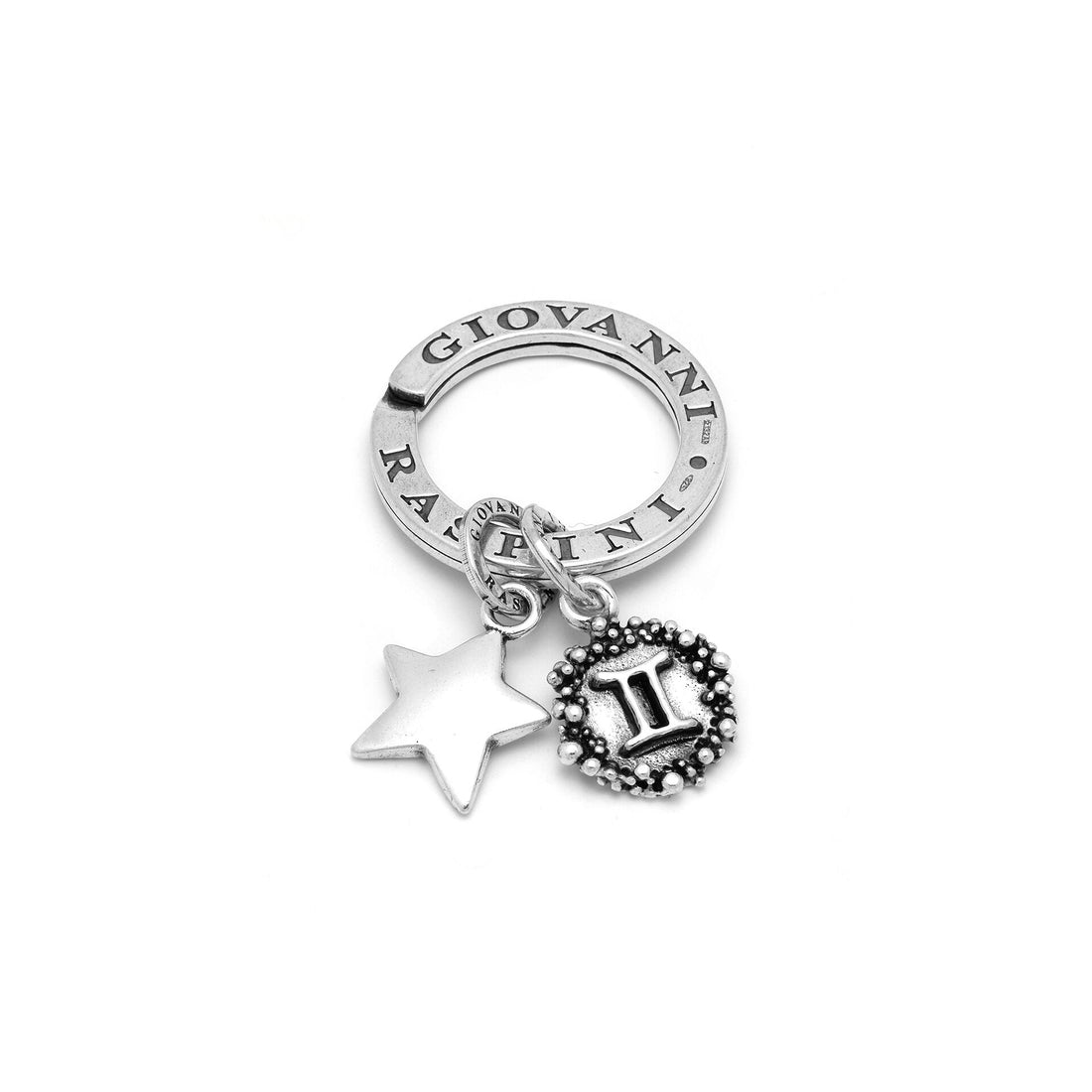 Giovanni Raspini Silver Horoscope Zodiac Sign Key Ring - Robert Anthony Jewellers, Edinburgh