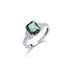 EMILY — Silver and Green CZ Dress Ring - Robert Anthony Jewellers, Edinburgh