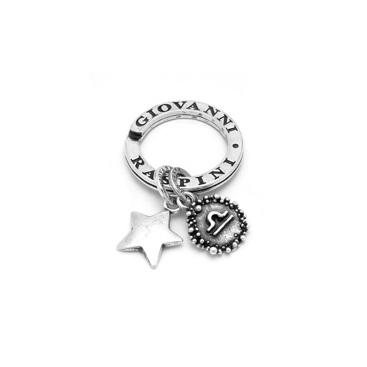 Giovanni Raspini Silver Horoscope Zodiac Sign Key Ring - Robert Anthony Jewellers, Edinburgh