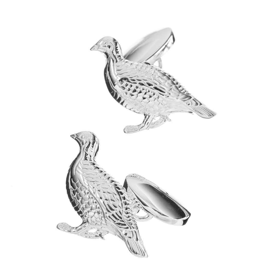 Silver Grouse Cufflinks - Robert Anthony Jewellers, Edinburgh