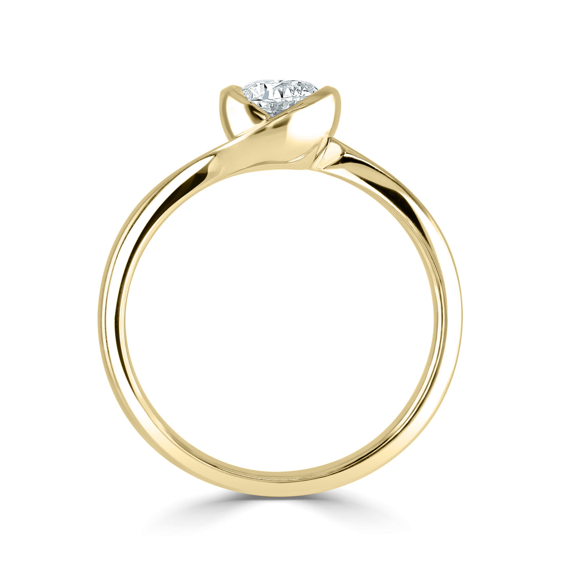 LOTUS — 18CT Yellow Gold Lab Grown Solitaire Diamond Rubover Ring 0.75ct - Robert Anthony Jewellers, Edinburgh