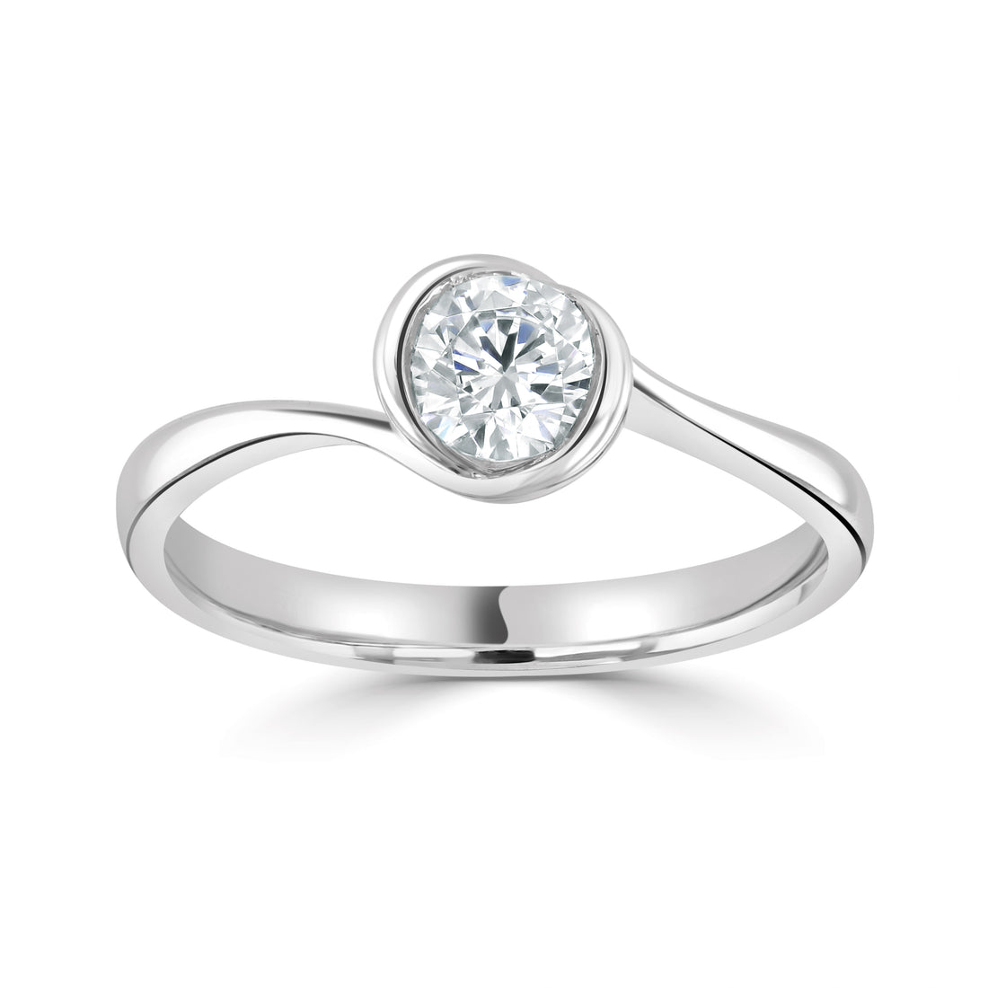 LOTUS — Platinum Lab Grown Solitaire Diamond Rubover Ring 0.5ct - Robert Anthony Jewellers, Edinburgh