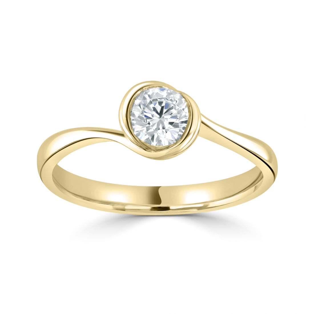 LOTUS — 18CT Yellow Gold Lab Grown Solitaire Diamond Rubover Ring 0.75ct - Robert Anthony Jewellers, Edinburgh