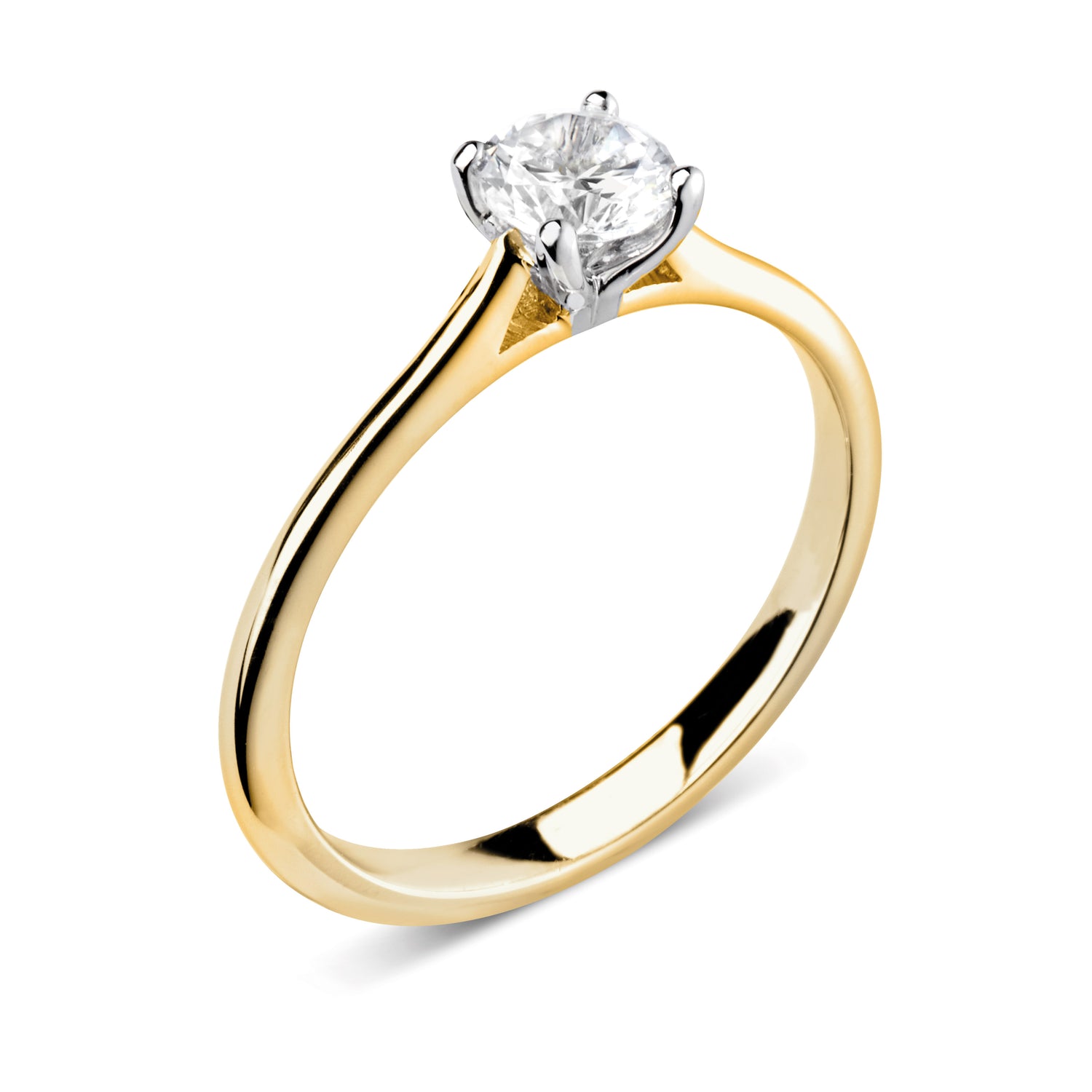 VALOR — 18CT Yellow and White Gold Lab Grown Solitaire Diamond Ring 0.5ct - Robert Anthony Jewellers, Edinburgh
