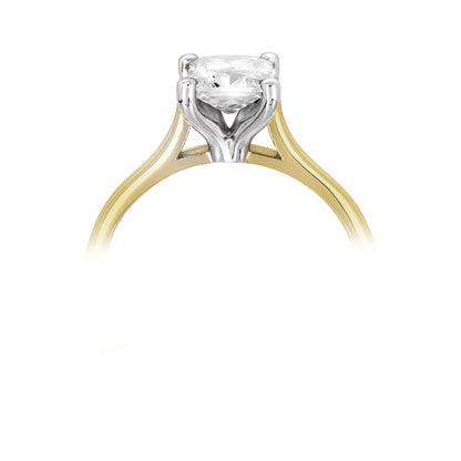 VALOR — 18CT Yellow and White Gold Lab Grown Solitaire Diamond Ring 0.5ct