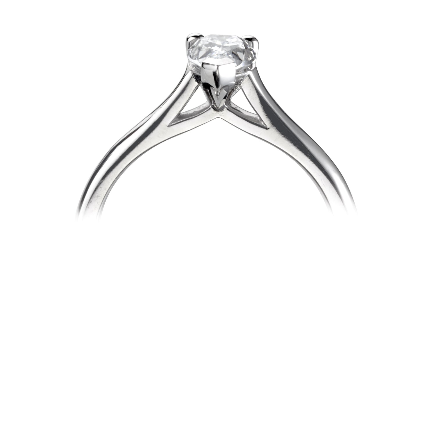 VERCELIA — Platinum Pear Cut Lab Grown Solitaire Diamond Ring 0.5ct