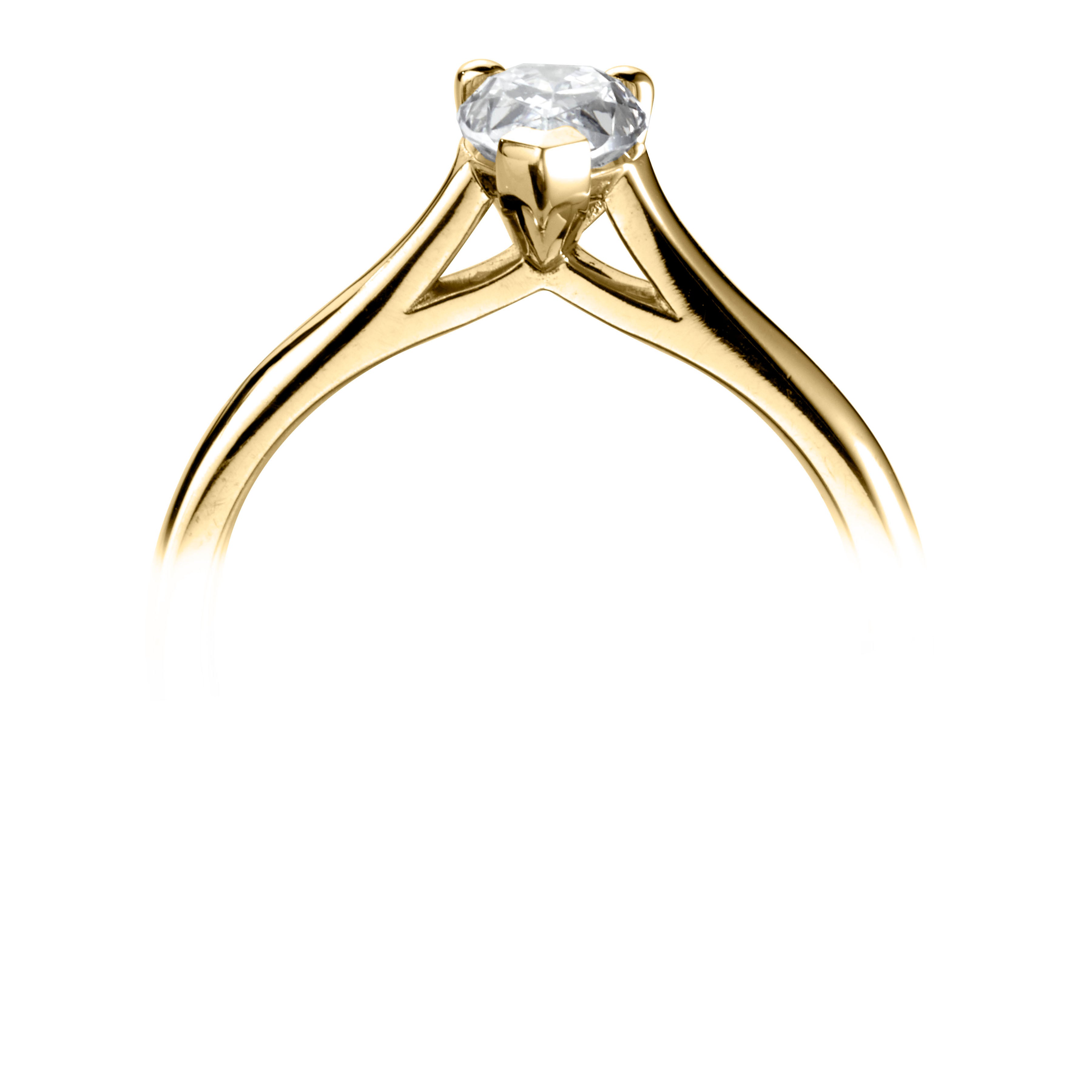 VERCELIA — 18CT Yellow Gold Pear Cut Lab Grown Solitaire Diamond Ring 0.75ct